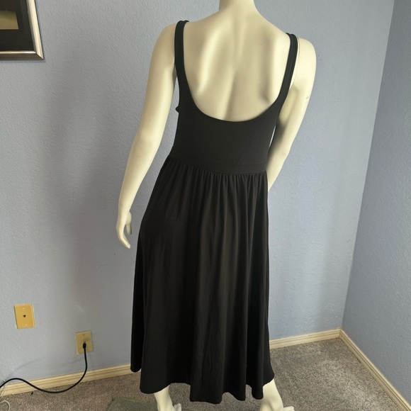 Aritiza Wilfred Market Square Neck A-line Jersey Black Midi Tank Dress - Picture 6 of 6